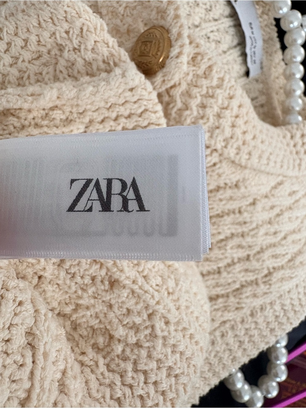 Zara Cream Sleeveless Sweater Knit Vest Size M - Picture 6 of 14
